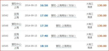 舟山到上海的汽车票价