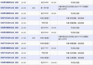 长春到阿城的汽车票价
