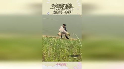 小孩哥撒网十秒捞起满网鱼—童真与智慧并存的奇迹